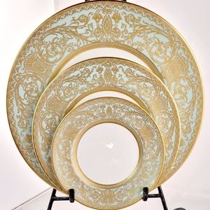 1955 Royal Worcester Embassy Bone China 3 Plate Set, 6 Place Settings